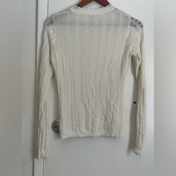 Ulla Johnson  Delia Top Cream LaceTrim Detail Sweater - Picture 9 of 16